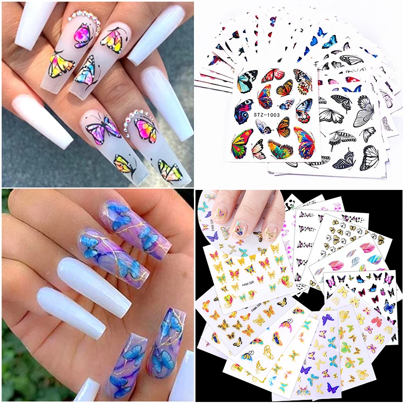 

10-40PCS Flower Water Nail Stickers Sexy Girl Women Water Nail Art Stickers Decor Manicures Accessories Nail Art Decoration