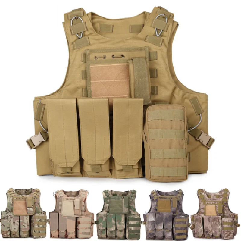 Amphibious Hunting Tactical Vest Cs Field Camouflage Self-defense Vest Outdoor Combat Fishing Hunting Vest Military Equipment