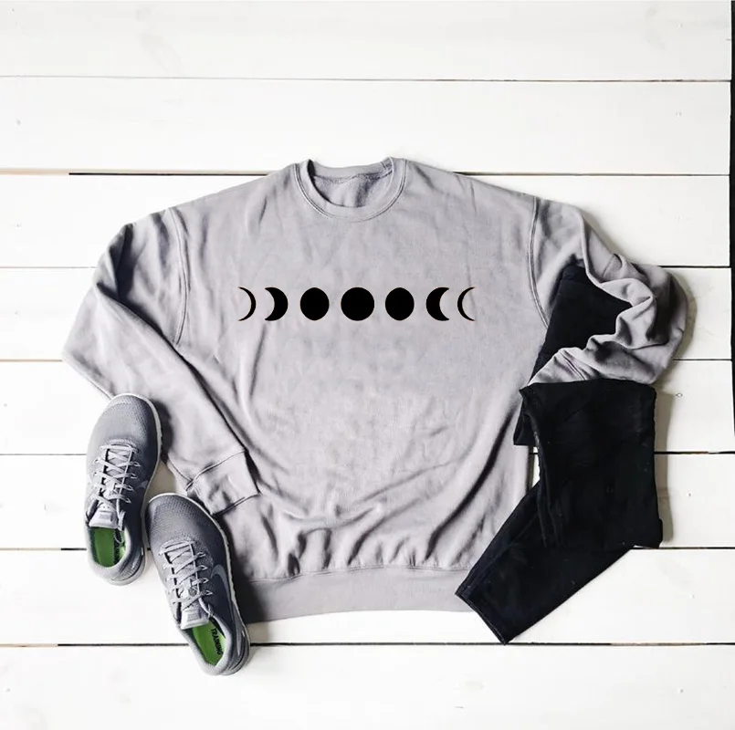 

Women Tumblr Crewneck Sweatshirts Women's Hoodies Tops Moon Phase Sweatshirt Tumblr Clothing 90s Grunge Clothing