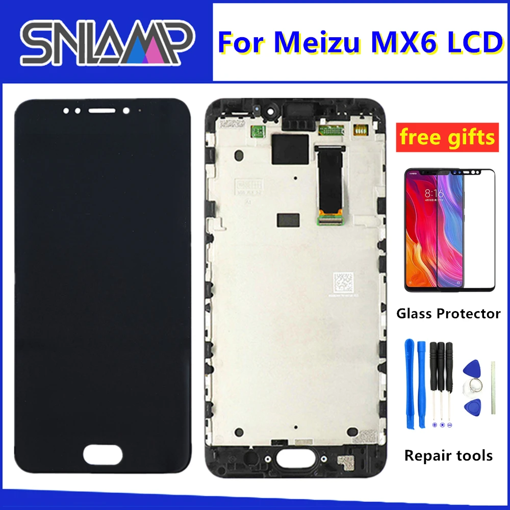 Протестировано на 5,5 ''Meizu MX6 ЖК-дисплей с рамкой+ сенсорная панель дигитайзер для Meizu MX6 дисплей рамка в сборе
