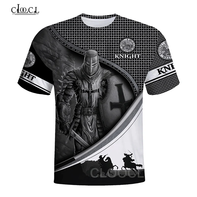 

CLOOCL Knights Templar 3D Printed Mens T Shirt Harajuku Summer Short Sleeve Street Casual Unisex T-shirt Tops Drop Shipping