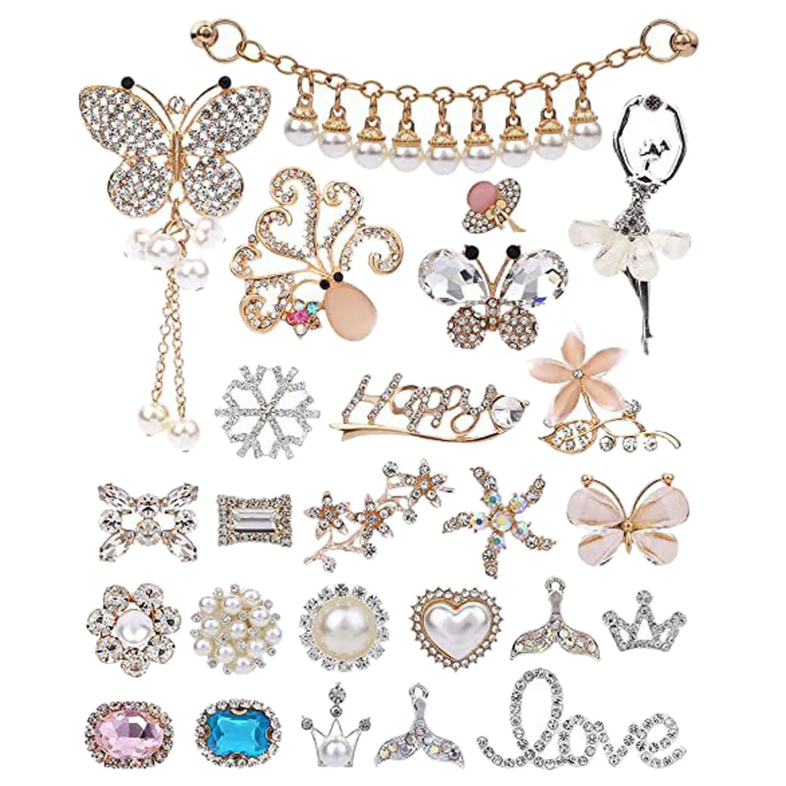 

Украшения для обуви, 25 шт., подарок, подходят для женской одежды, модные украшения из страз, Пряжка для обуви