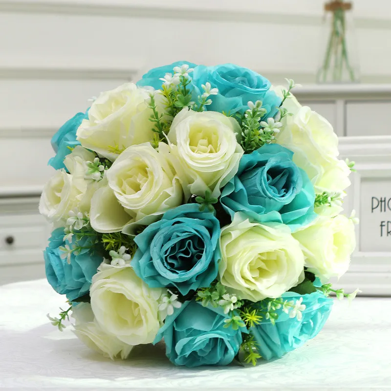 

18 Head Silk Roses Bouquet Artificial Flowers for home Decoration wedding bouquet for bride fake flower faux living room decor