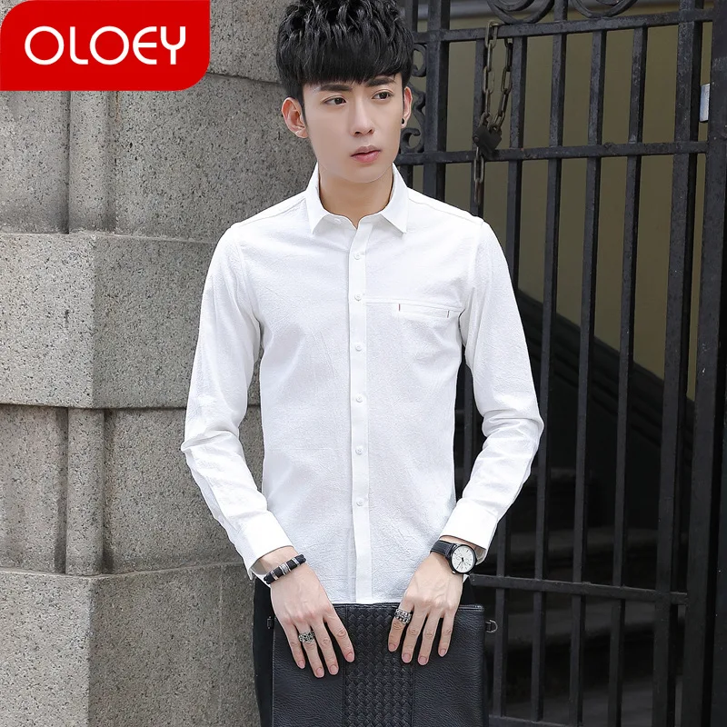 Осенняя Новинка хлопковая рубашка с длинными рукавами мужской хан издание