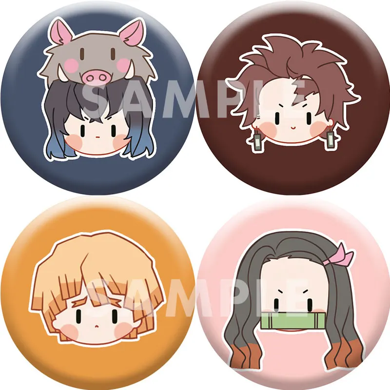 

Anime Demon Slayer Hashibira Inosuke Kamado Nezuko Kochou Shinobu Cartoon Cute Metal Badge Brooch Pin Toy Collection Gifts
