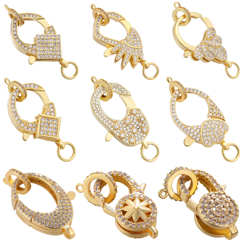 

Juya DIY Creative Connector Locks Supplies Fastener Lobster Clasps Accessories For Natural Stones Pearls Beadwork Jewelry Making
