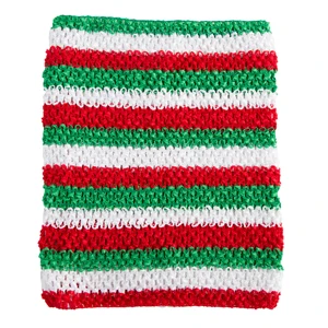 XMAS lined tutu top Вязаные крючком платья-пачки для маленьких девочек 1-2 лет, Размер 8x8 дюймов, топы-трубы, платья-пачки для рукоделия, повязки на голову tutu, принадлежности - Цвет: XMAS lined tutu top