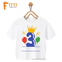 balloons birthday number flower print girl white t shirt kid summer kawaii funny clothes little baby y2k clothesdrop ship