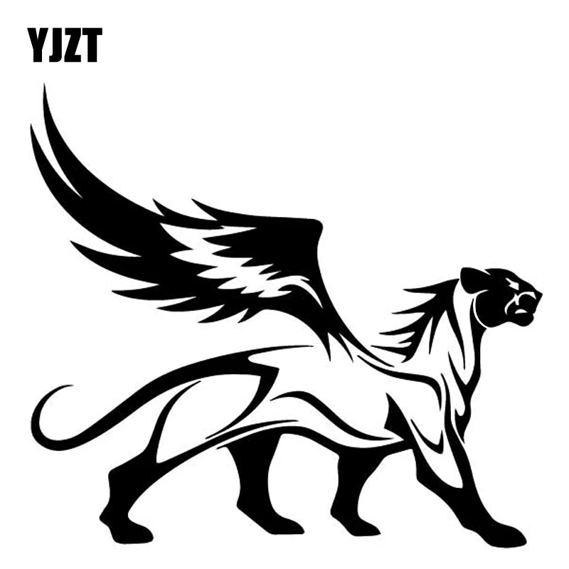 

YJZT 17.2CM*15.7CM Winged Tiger Pattern Creative Decoration Car Sticker Car Trunk Vinyl Decal Black/Silver C4-2619