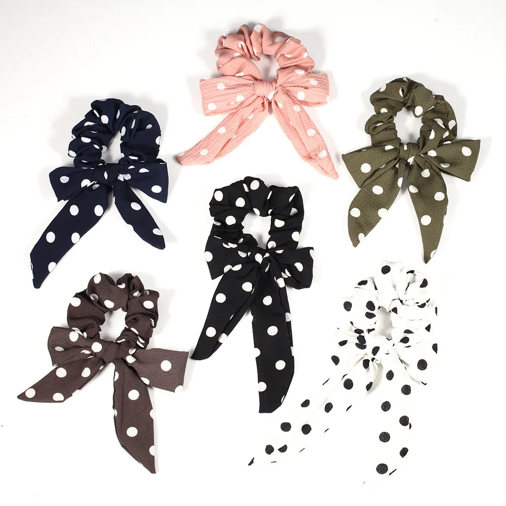 Версия полосатых резинок для волос с бантиком праздничный стиль узелковое