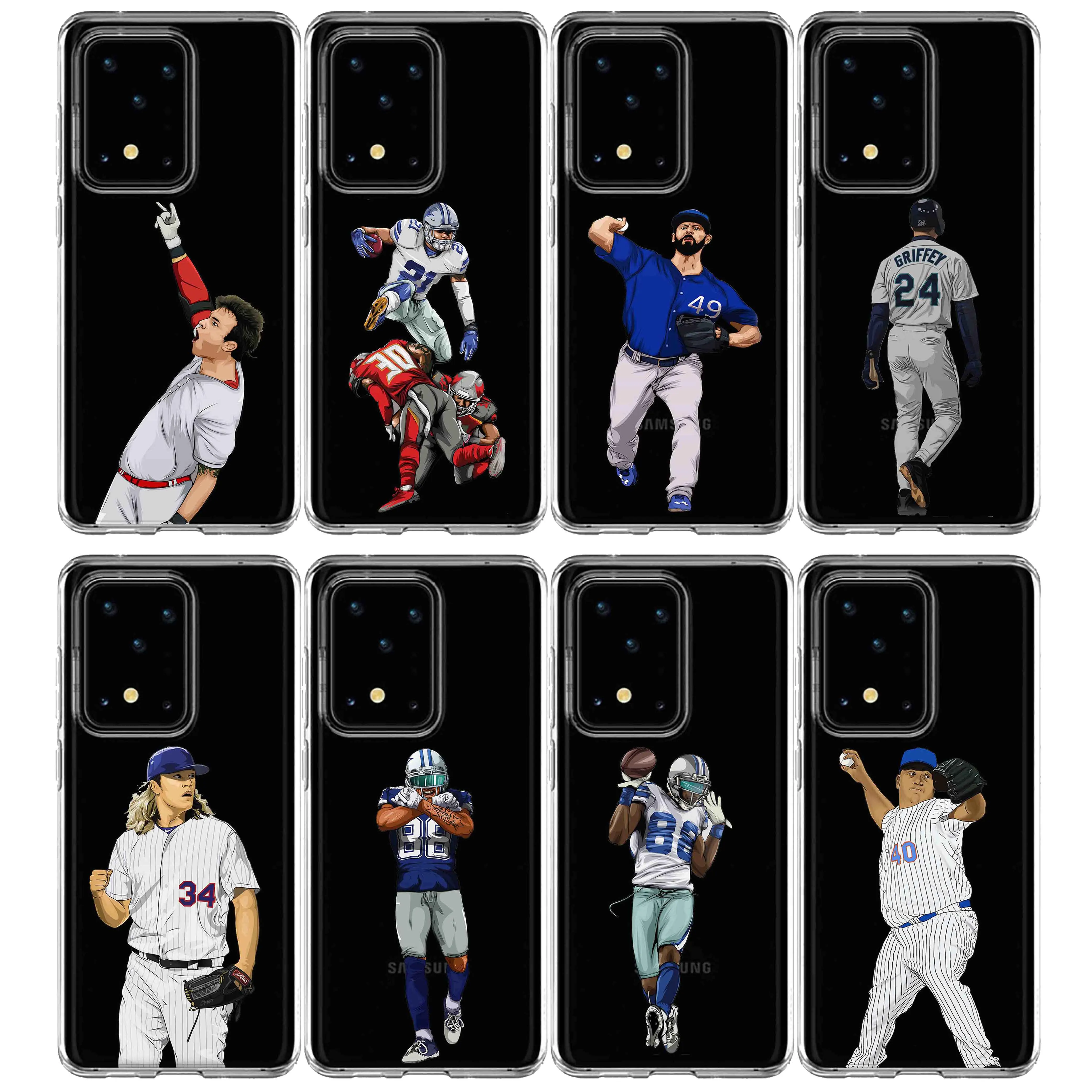 

Baseball Player Silicone Soft TPU Cover Case for Samsung S11 S20Plus J8 J6 A40 A50 A51 A71