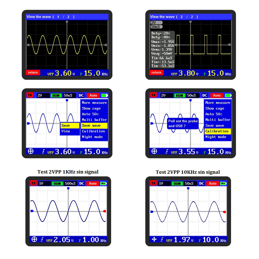 

KKmoon 2031H Digital Oscilloscope Mini Palm Size Oscilloscope w/ 30M Bandwidth 200MS/s Sampling Rate w/ P6100 Oscilloscope Probe