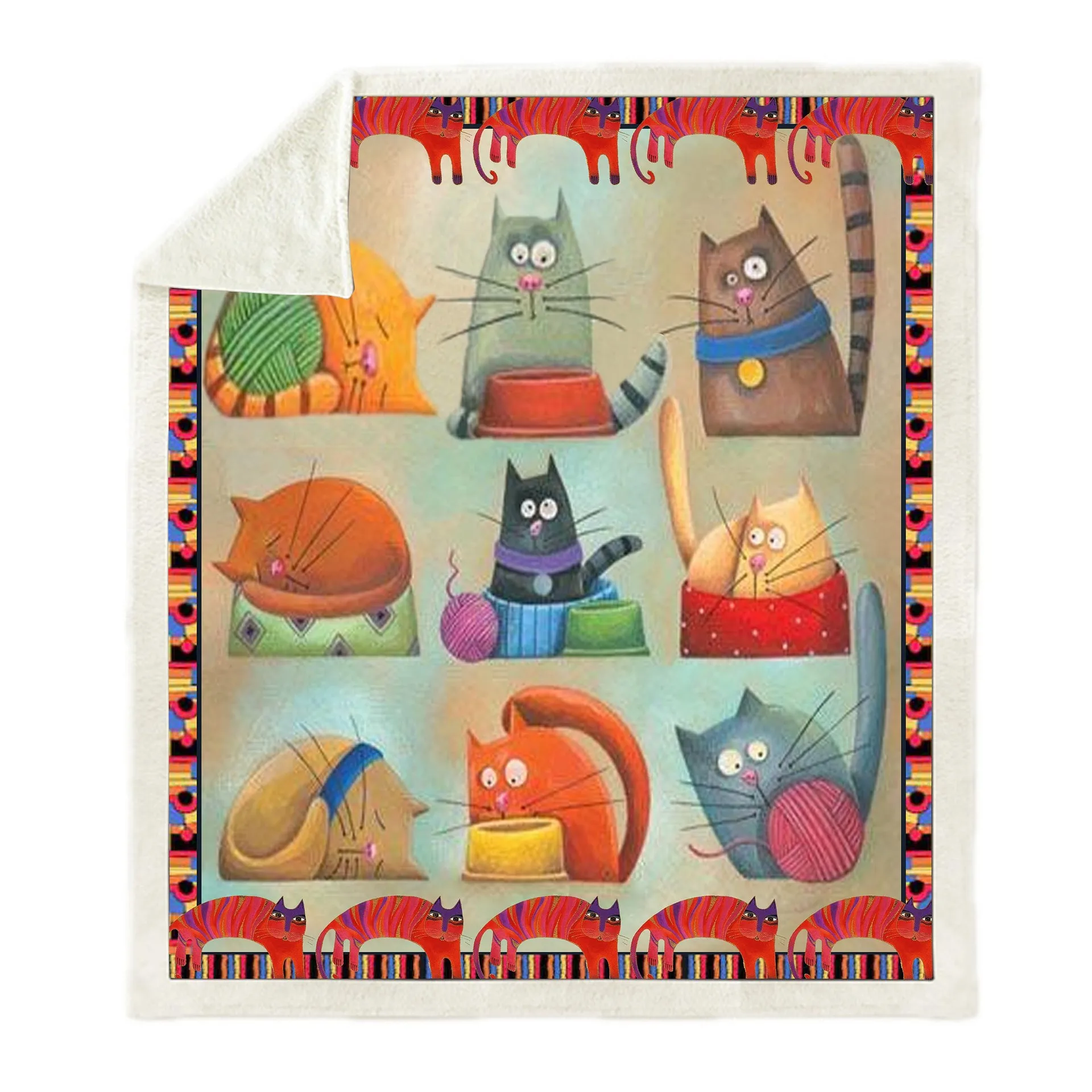 Маленькое квадратное цифровое одеяло с рисунком кота милое теплое Флисовое 2019