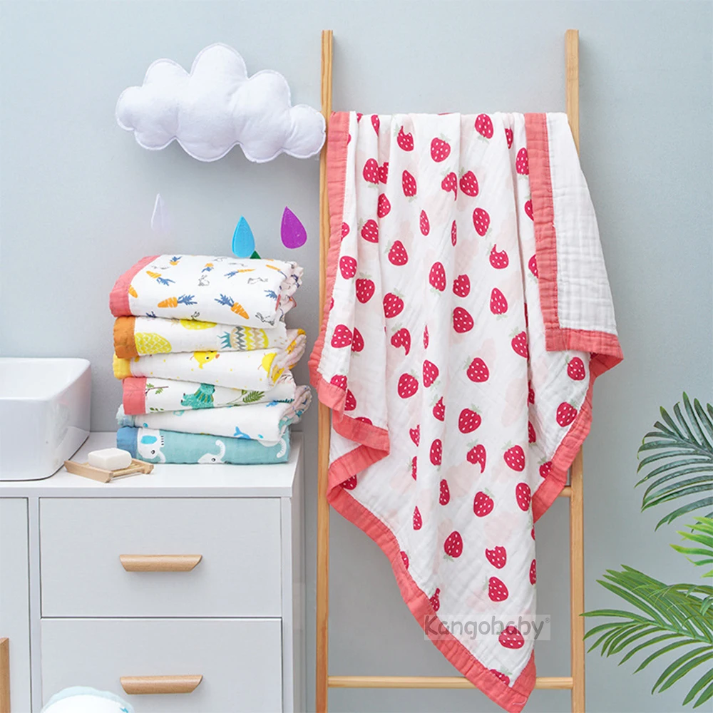 

Kangobaby # My Soft Life # теплый дышащий 6-слойный муслиновый одеяло для новорожденных