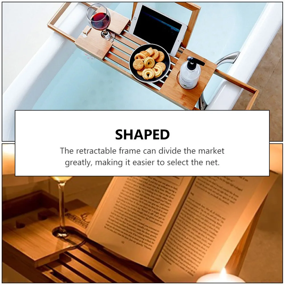 

1Pc Bathtub Storage Stand Decorative Wooden Storage Rack Bathroom Supplies