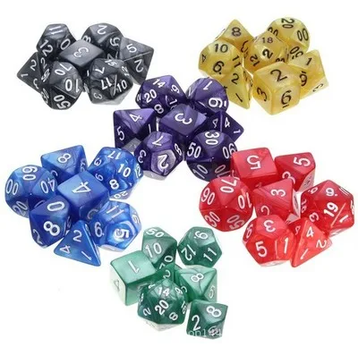 

7 шт./компл. многогранные кости d & d d4 d6 d8 d10 d % d12 d20 многогранные кости TRPG для настольных игр