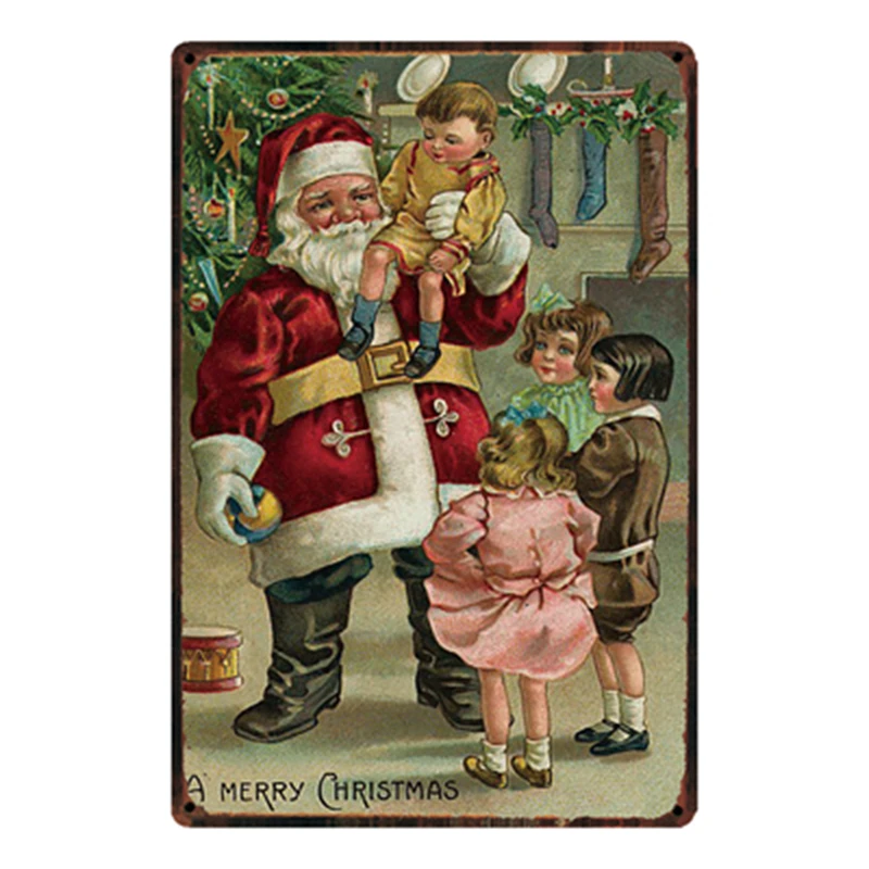 

[ Kelly66 ] Merry Christmas New Metal Sign Tin Poster Home Decor Bar Wall Art Painting 20*30 CM Size y-1959
