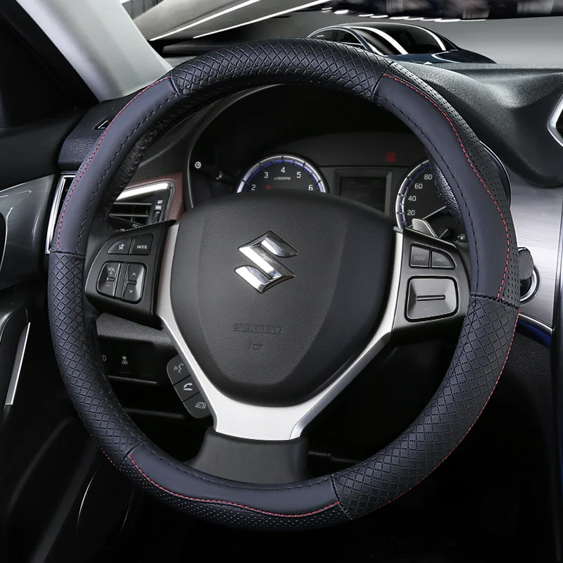 Верхние Кожаные чехлы на руль для Suzuki Alivio/Ciaz Baleno Celerio Jimny SX4 S Cross Grand Vitara Aerio Kizashi