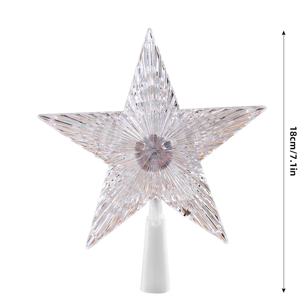 

1PC Christmas Tree Topper Shiny Xmas Decoration LED Luminous Christmas Treetop Star Party Festival Ornament For Garden Party