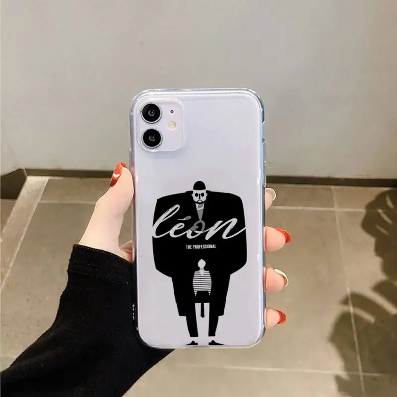 

Leon this killer is not too cold Phone Case Transparent for iPhone 11 12 mini pro XS MAX 8 7 6 6S Plus X 5S SE 2020 XR