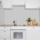 Виниловая водостойкая плитка, белая Геометрическая, ПВХ наклейка на стену, 1520 см