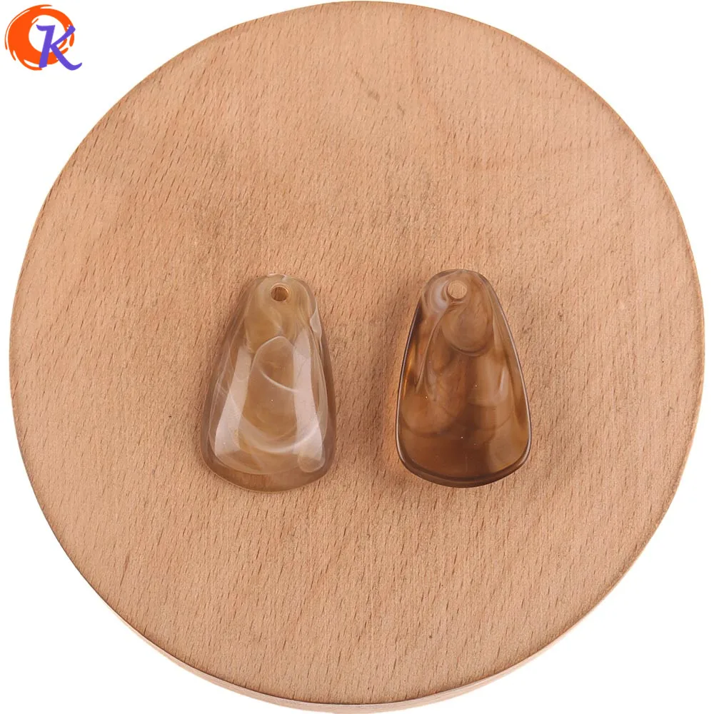 Brown Cordial Design 19x30mm 240Pcs Acrylic Beads/DIY Making/Beads Jewelry/Marble Effect Beads/Drop Shape/Hand Made/Earring Findings - Цвет: Brown