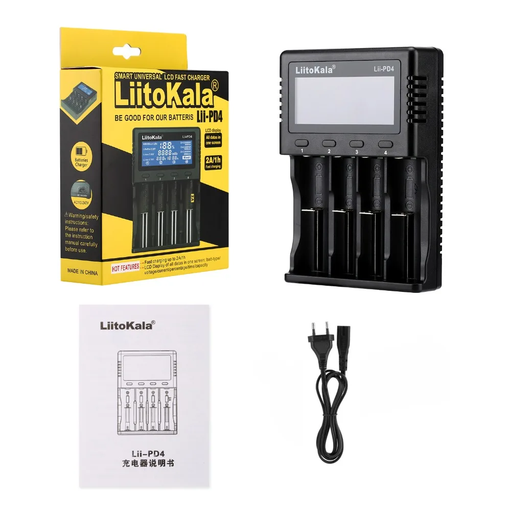

LiitoKala Lii-PD4 Battery Charger for 18650 26650 21700 18350 AA AAA 3.7V/3.2V/1.2V/1.5V lithium NiMH battery 18650 charger