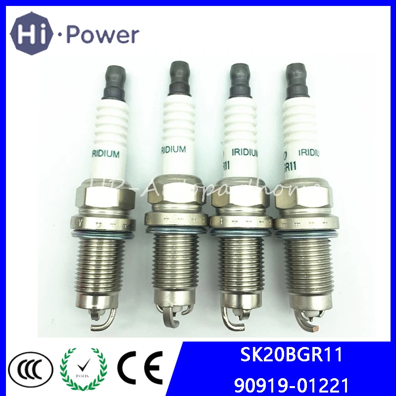 4 шт. SK20BGR11 90919-01221 штепсельные вилки для Toyota Avensis RAV4 Vista Ноя 90919 01221 иридиевая Свеча