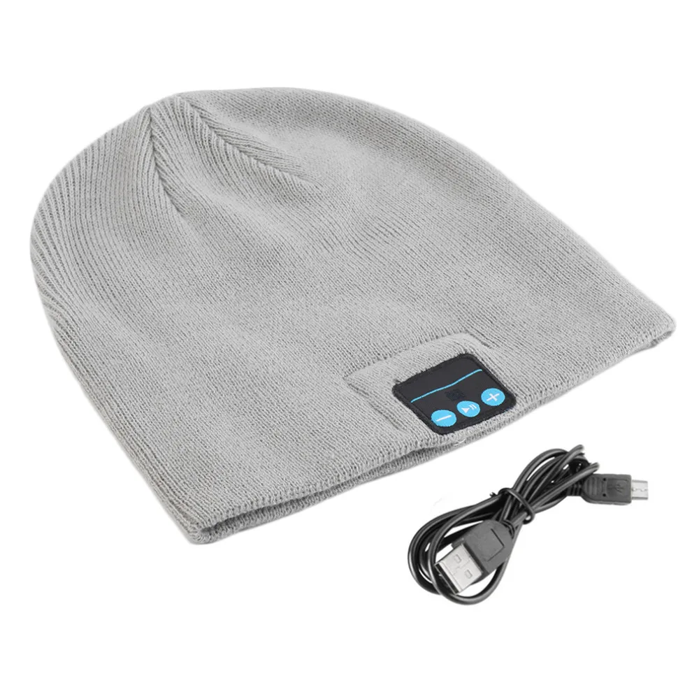 Unisex Smart Wireless Bluetooth Music Winter Warm Knitted Beanie Hat Headphones Cap With Handsfree Earphone