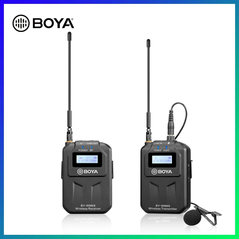 Boya BY-WM6S UHF Беспроводная микрофонная система всенаправленный петличный микрофон