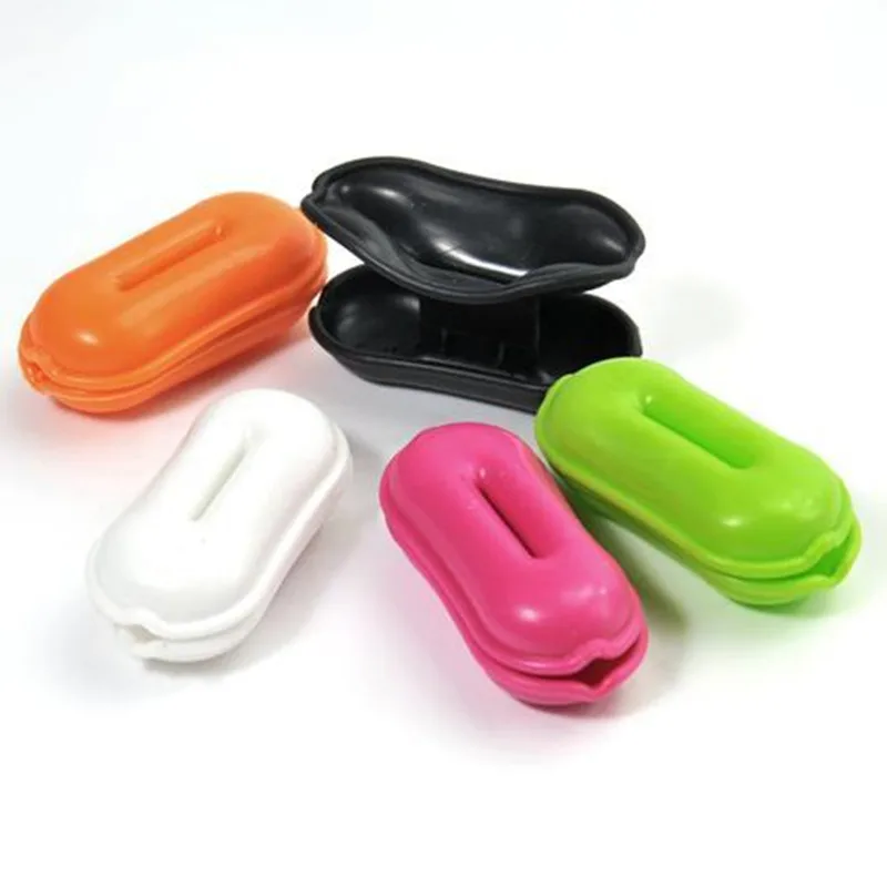 2 Pcs Creative Peanut Earphone Cable Holder Charger Wire Organizer Case Cord Wire Cable Winder Earphone Storage Boxs