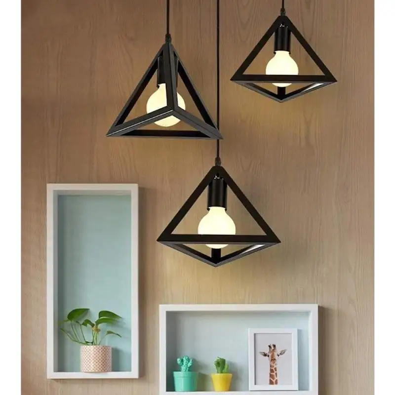 Современный подвесной светильник винтажная железная лампа E27 черного цвета в