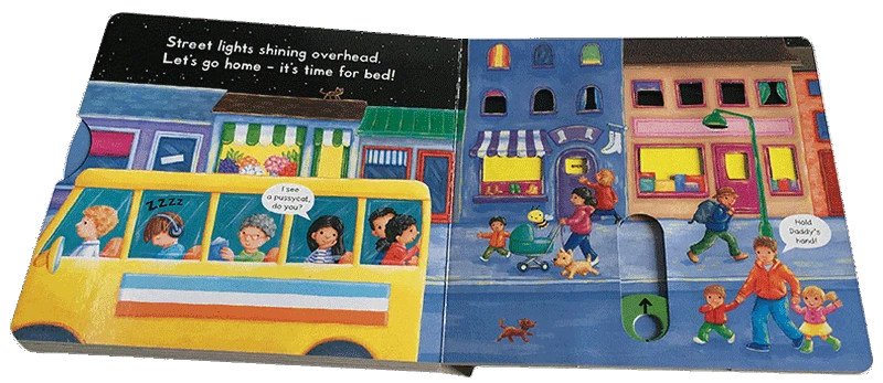 Кэмпбелл занят город Push Pull Slide подвижная Механическая книга английская картина