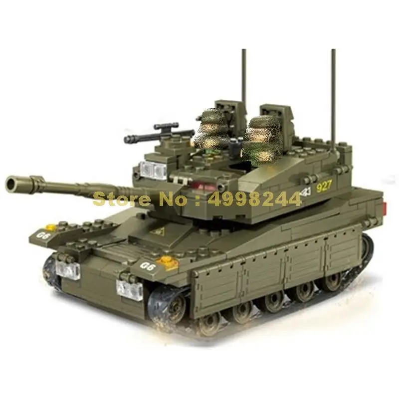 Конструктор sluban 344 шт. военные войны танки армия серия merkava игрушечные