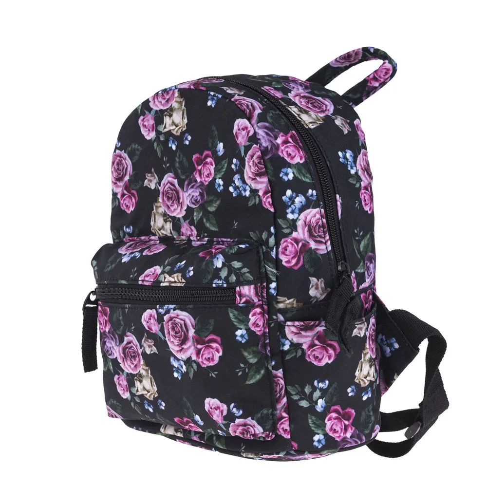 Модный женский рюкзак с цветочным принтом, повседневная миниатюрная школьная сумка для девочек 1-5 классов, водонепроницаемый дорожный ране...