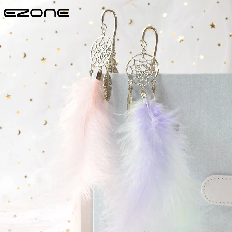 EZONE металлическая Закладка Ловец снов винтажная подвеска перо Подарочная