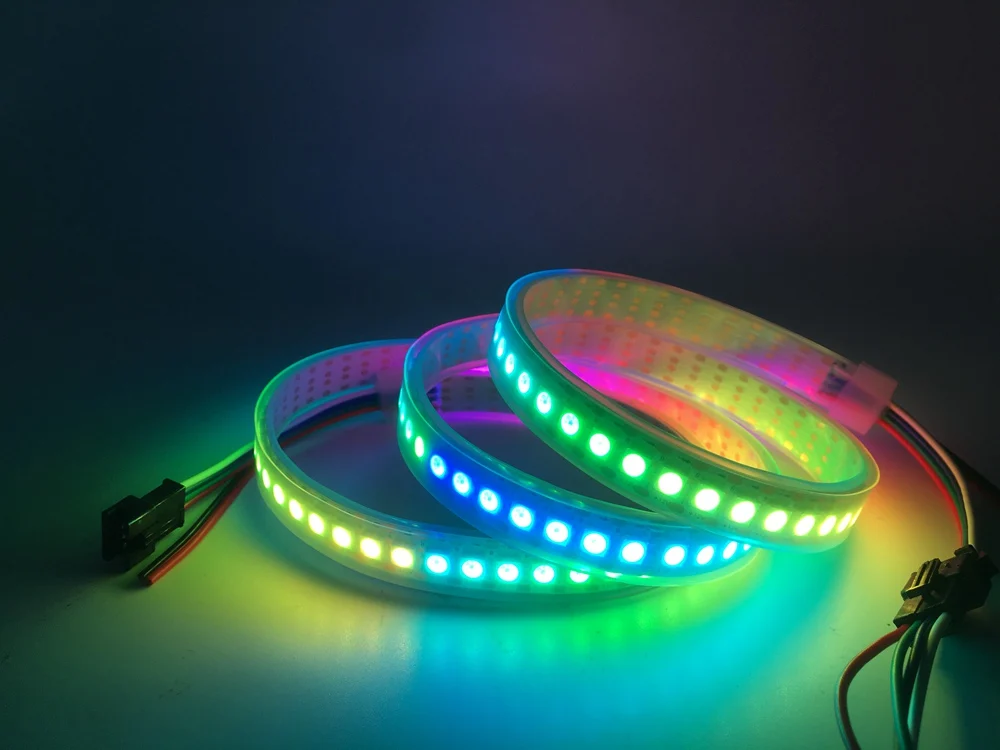 WS2815(WS2812B WS2813 обновляться) RGB светодиодный Пиксели полосы светильник индивидуально адресуемых СВЕТОДИОДНЫЙ двойной сигнала 30/60/100/144 светодиодный s/m