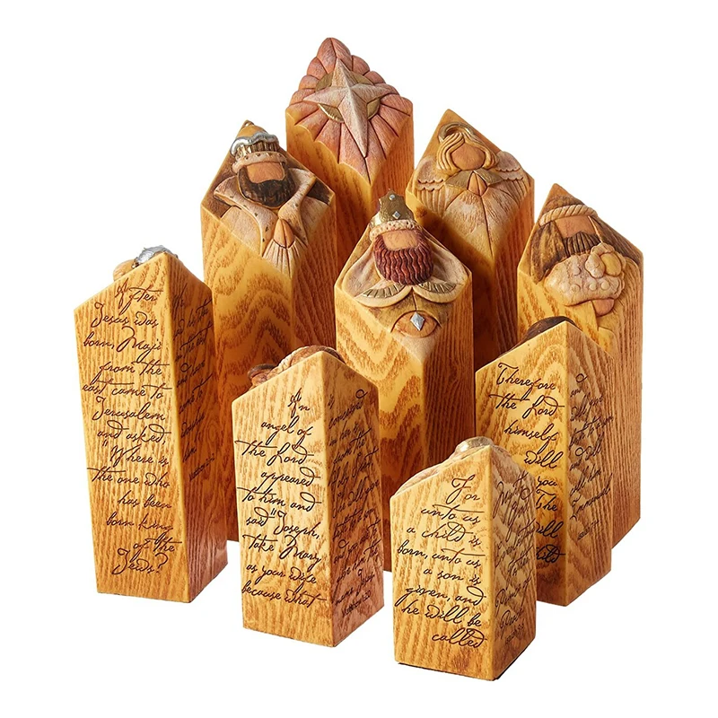 

Home Decoration Heaven Nativity Tree Pillar Statue Resin Craft Statues Desktop Ornament Office Restaurant Unique Gift For Friend
