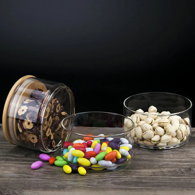 

Glass Jars and Lids Creative Stackable Moisture-proof Seasoning Storage Empty Clear Jars PET Containers