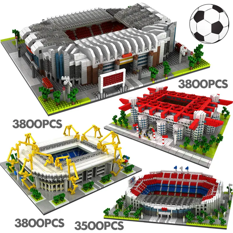 

Мини-конструктор известная архитектура футбольное поле Футбольный Лагерь Nou сигнал Lduna парк модели Кирпичи игрушки для детей
