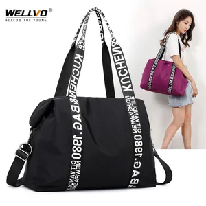 2021, оксфордская Женская дорожная сумка, Дорожный чемодан, Фиолетовый Универсальный спортивный рюкзак, многофункциональная Повседневная Большая Черная сумка-тоут XA263WC