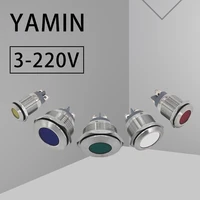 161922252830mm metal indicator light power supply signal lamp 3v6v12v24v220v waterproof two screws terminal ballhigh round