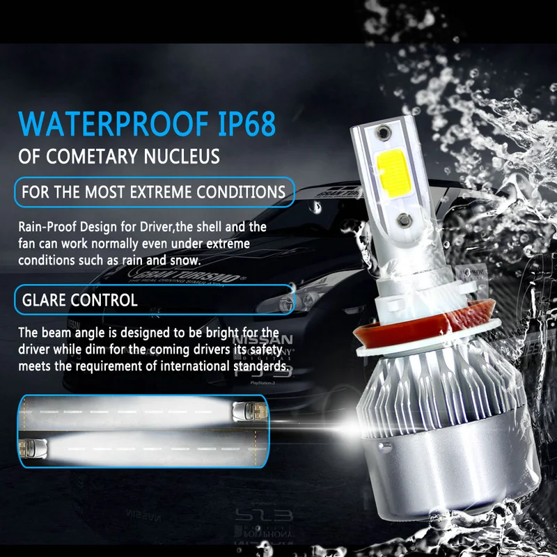 

2pcs Auto Lamp H11 led headlight Bulbs H7 H8 H9 H4 H1 9005 9006 HB3 HB4 LED Car Lights 76000LM 6000K Headlamps Kit Light Bulb