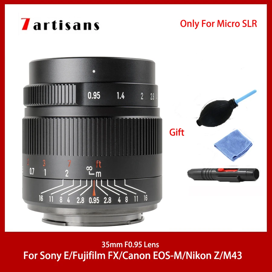 

7artisans 35 мм F0.95 Камера объектив для Nikon Z Olympus M4/3 Fujifilm FX Canon EF-M EOS-M Sony E Mount APS-C руководство