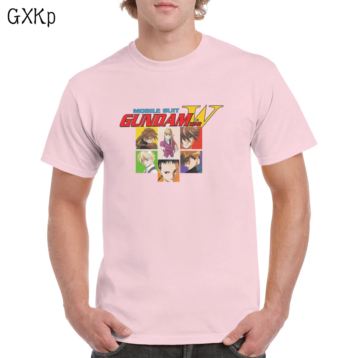 

Fashion Gundam Wing Cast t shirt 100% Cotton Cool Graphics Tops Oversized clothes female/Man
