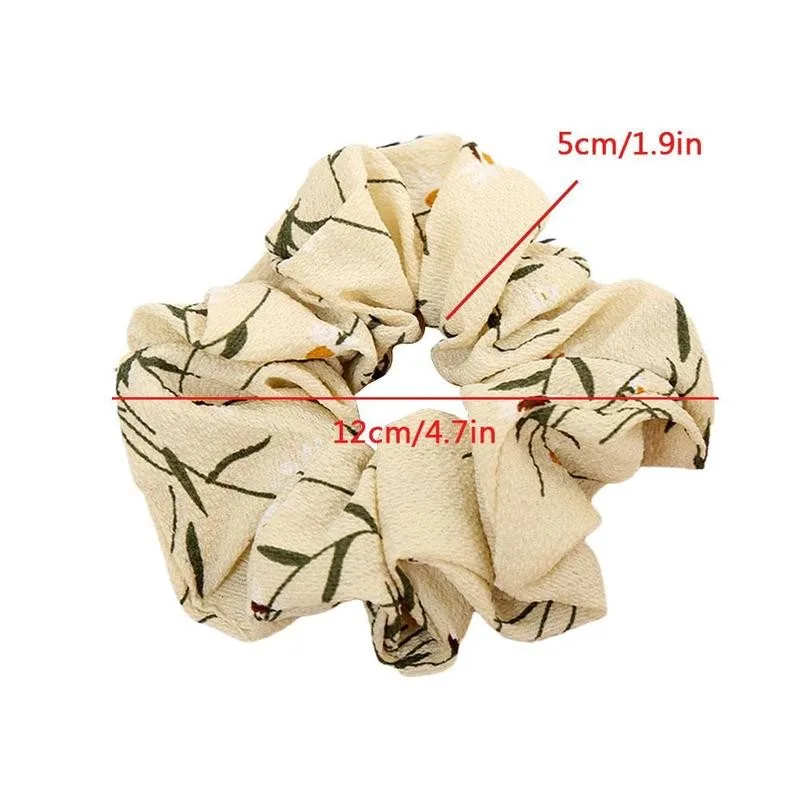 

Women Elastic Hair Bands Fashion Flowers Print Large intestine Hair Ring Hair Ropes Fashion Rubber Hair Wear Hair Accessories