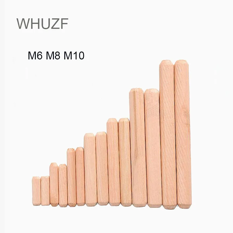 WHUZF 50/100 шт. M6/8/10 мм деревянный дюбель ящик искусственная древесина булавки набор