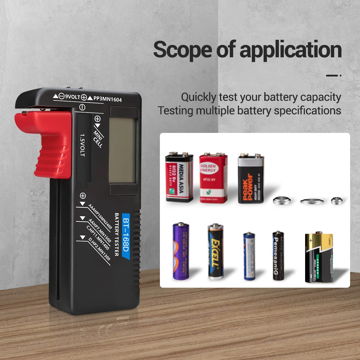 

BT-168 PRO Digital Battery Capacity Tester for 18650 14500 Lithum 9V 3.7V 1.5V Cell C D Batteries Tester M05 20 Dropship