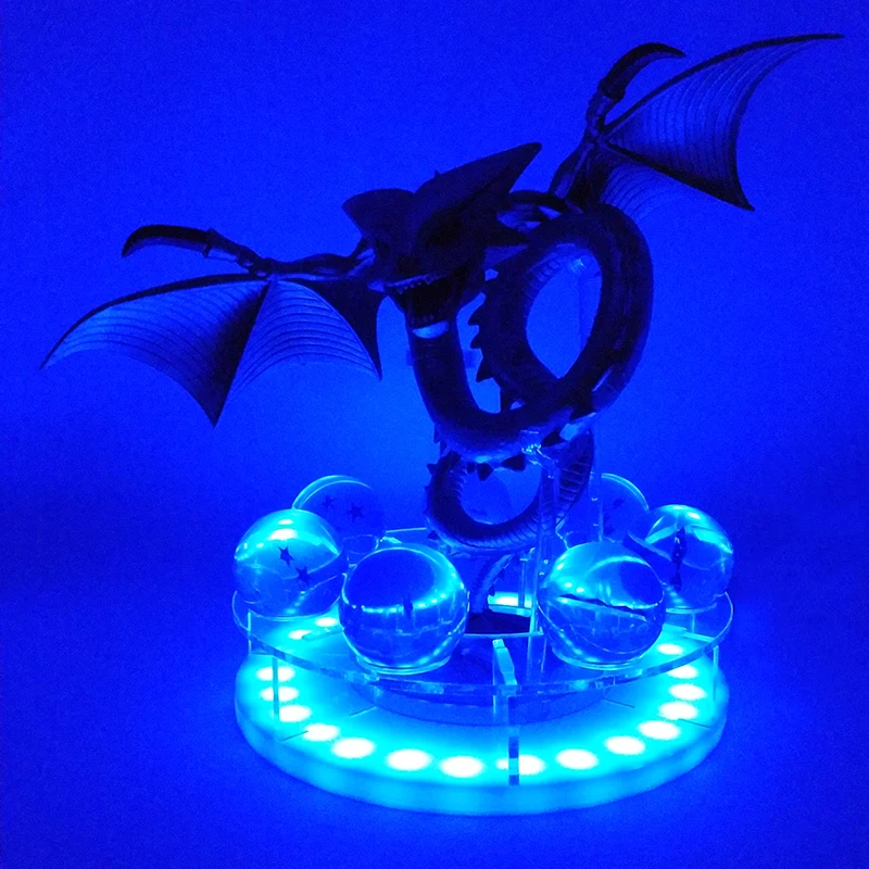 blue lamp shenron4 15 см Dragon Ball Shenron figulas прикроватная лампа Dragon Ball Z рисунок ночной Светильник Shenlong+ 7 шт 3,5 см шарики+ акриловая полка DBZ - Цвет: blue lamp shenron4