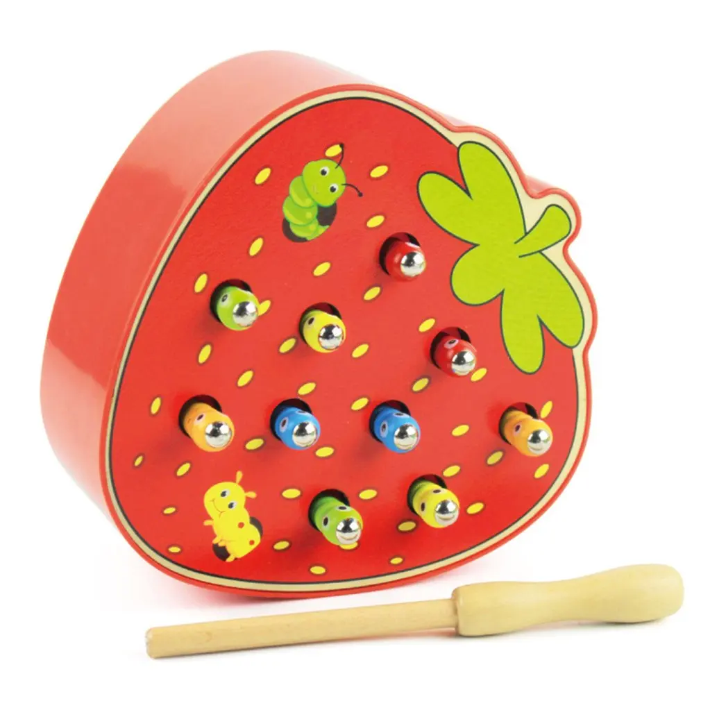 

Wooden toys for 3d babies, puzzle for young children, educational toys, worm, colorful cognitive game, strawberry, apple